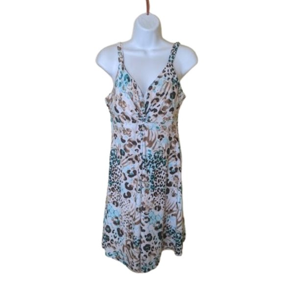 --- Printed Summer Stretch Dress Fits Medium - Picture 1 of 2